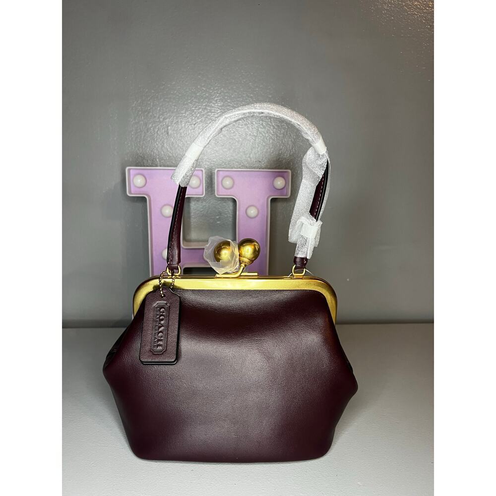 Coach Kisslock Frame Bag 16 - Black Currant